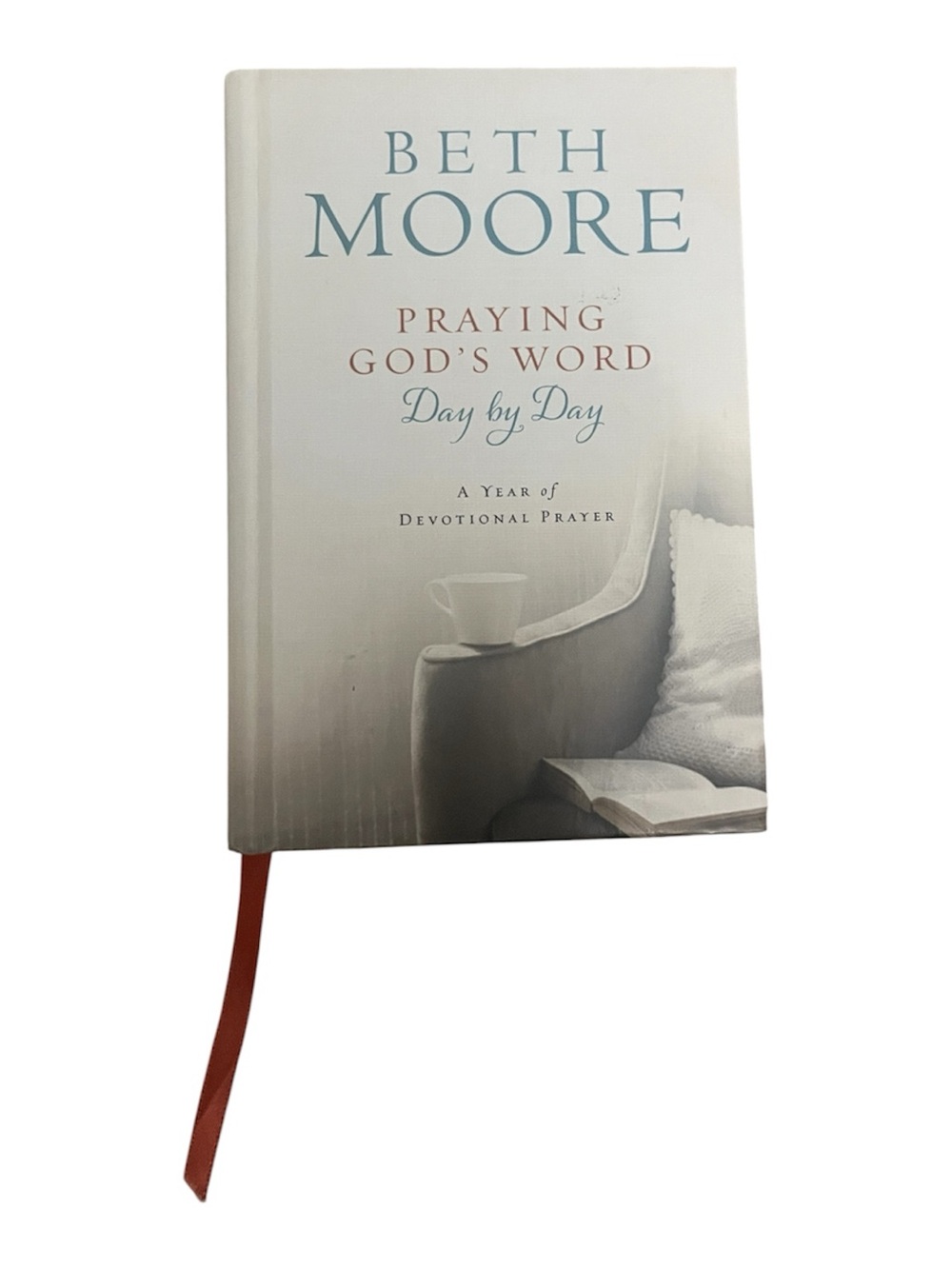 Praying God's Word Day by Day Devotional - White Cover, Red Ribbon